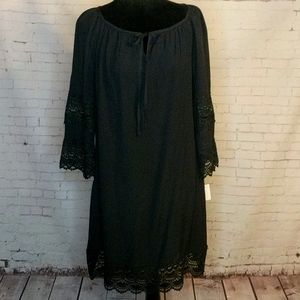 WRANGLER Black Lace Tunic Dress New!